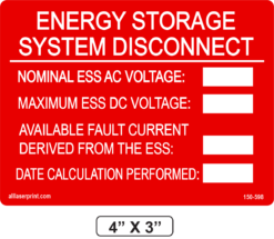 ENERGY STORAGE SYSTEM DISCONNECTDATE
